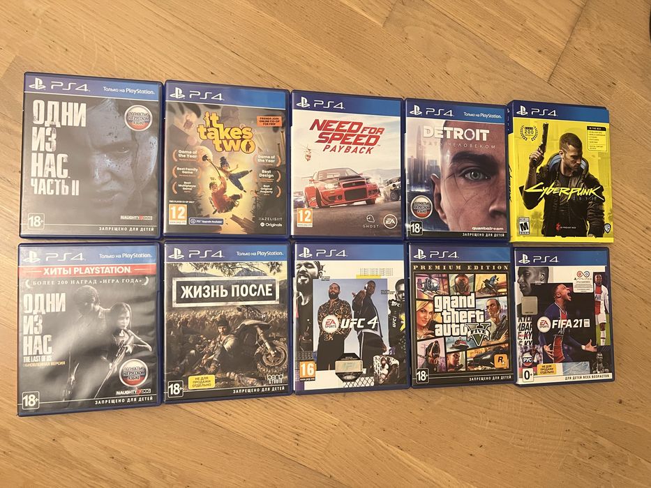 PS 4, Play Station 4, 1ТБ + 10 дисков игр