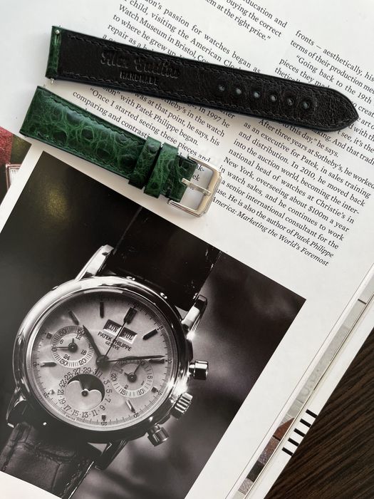 Curea pentru ceas Omega lucrata manual din piele de lux