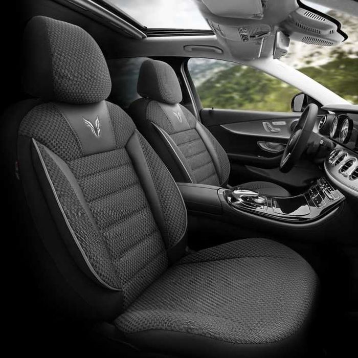 К-т Луксозна Тапицерия Automat-OTOM, Черна със сив шев, TORO Design