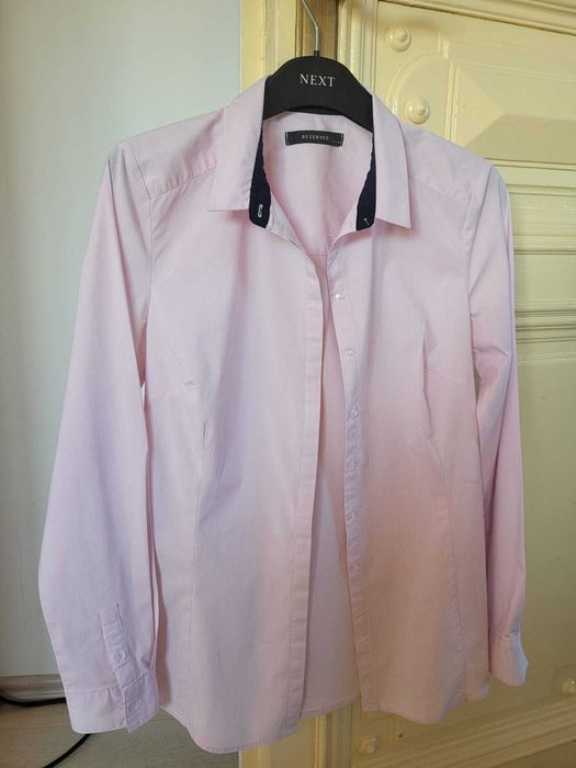 camasa business alba cu dungulite roz de la Reserved