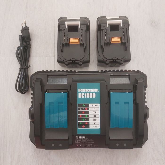 Комплект Двойно Бързо Зарядно DC18RD + 2 бр. Батерии 18V 5.5Ah за Makita LXT