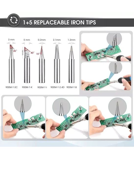Професионален поялник 80W с електронно регулиране на температурата