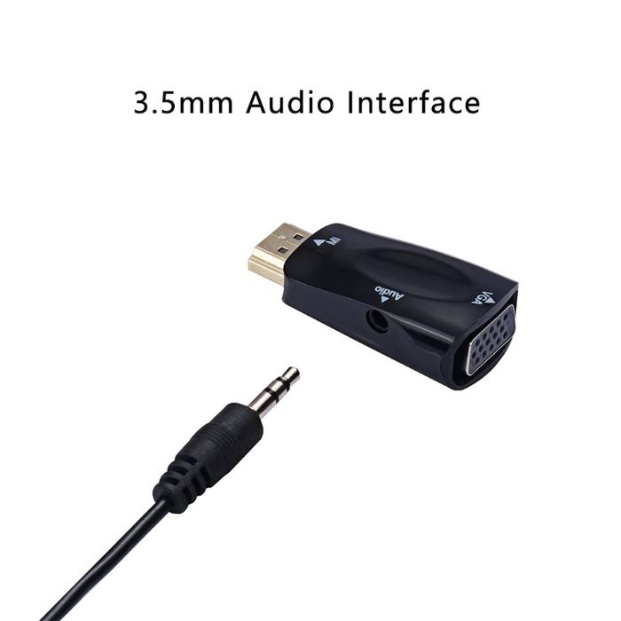 Мъжки HDMI към женски VGA адаптер, FullHD конвертор за компютър TV Box