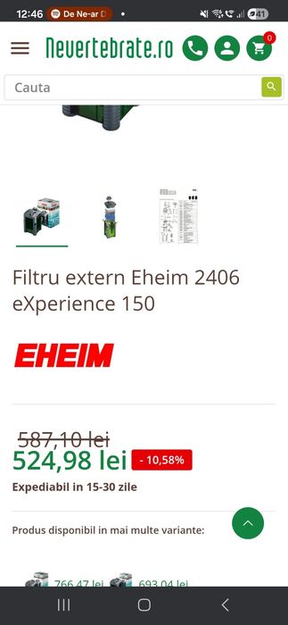 Acvariu 50 L, cu filtru eheim experience 150, încălzitor