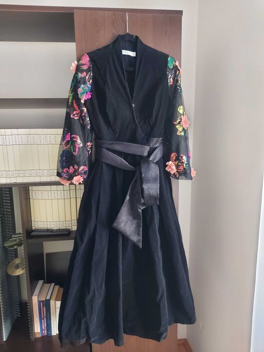 Rochie neagra catifea mărime 36