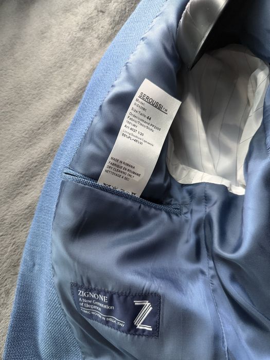 Seroussi sacou bărbați GIZA20BC albastru marime 44 nou cu husa inclus