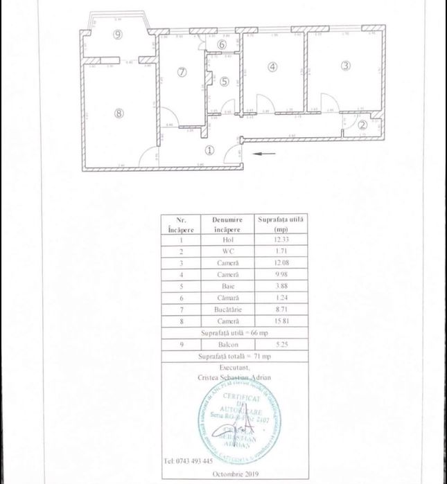 Apartament 3 camere, complet renovat, Astra