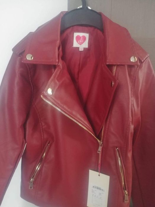 Geaca koton imitatie piele