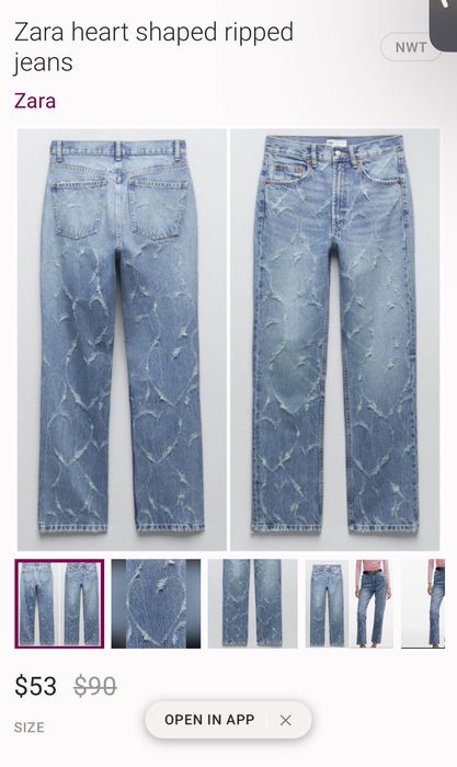 Zara Hearts jeans дънки със сърца 34