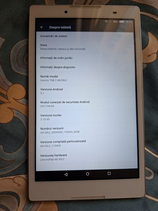 Tabletă Lenovo TAB 2 A8-50LC (8 inch, Slot SIM 4G) + Cablu USB nou