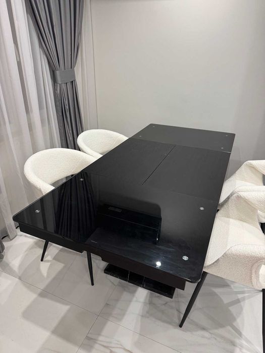 Черна разтегателна маса 180/80