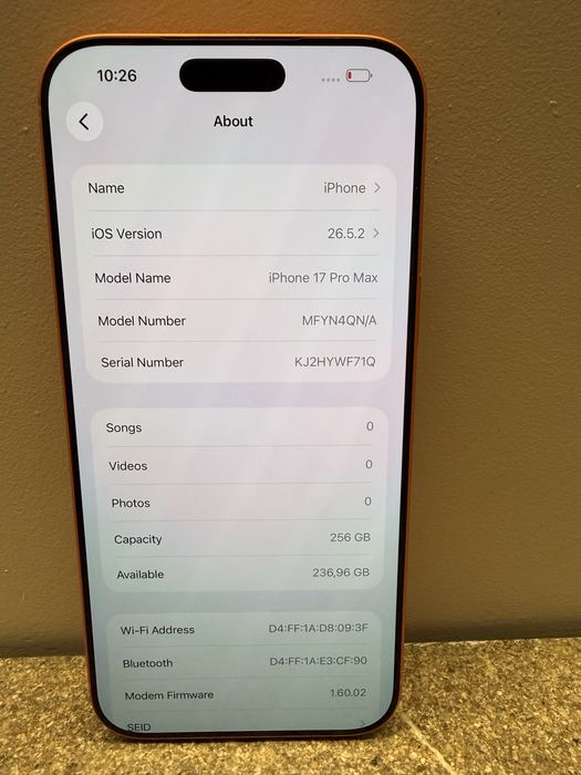 Като нов! iPhone 17 Pro Max 256GB Orange - 100% Батерия