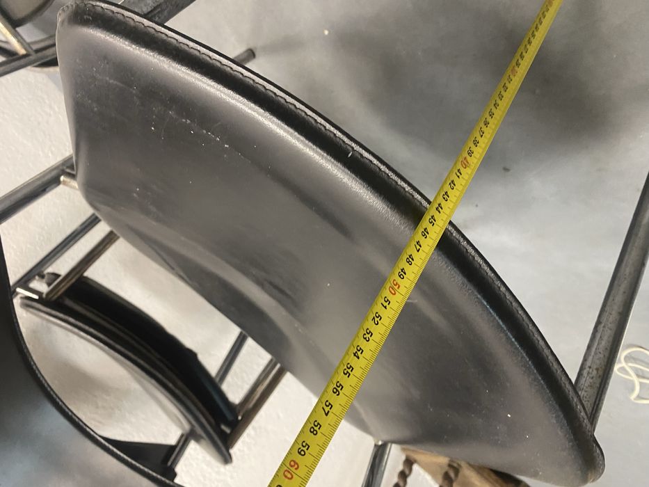 Дизайнерски столове Дания естествена кожа хром 1988 комплект 4