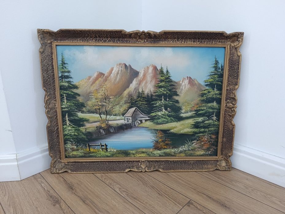 Tablou vechi pictat cu semnatura