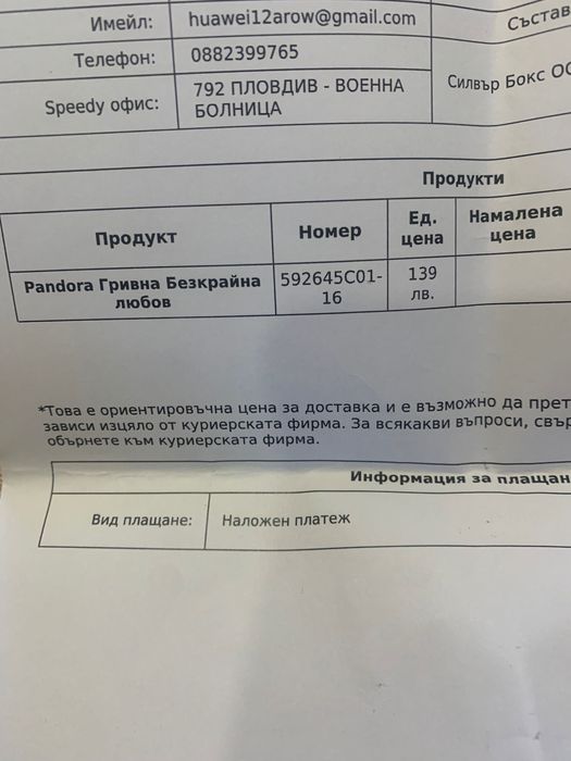 Гривна на Pandora