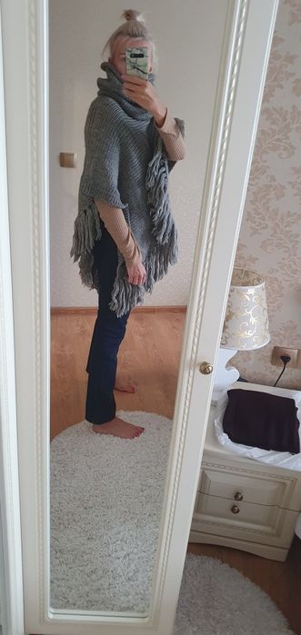 Новое теплое пончо