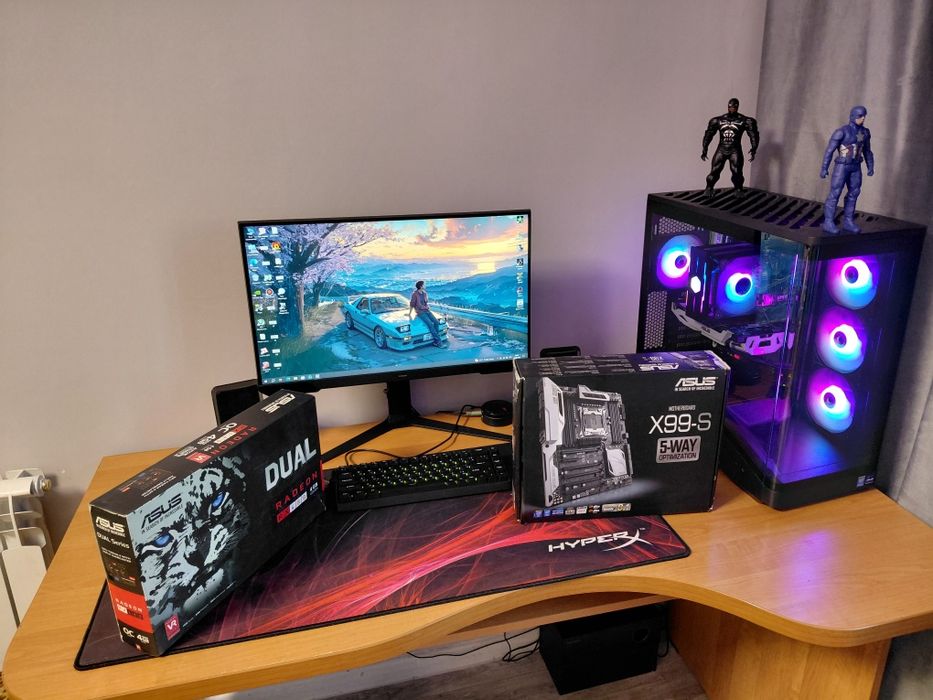 Мощный игровой ПК в стиле «Аквариум» / i7 / RX 480 / 24 GB / SSD +