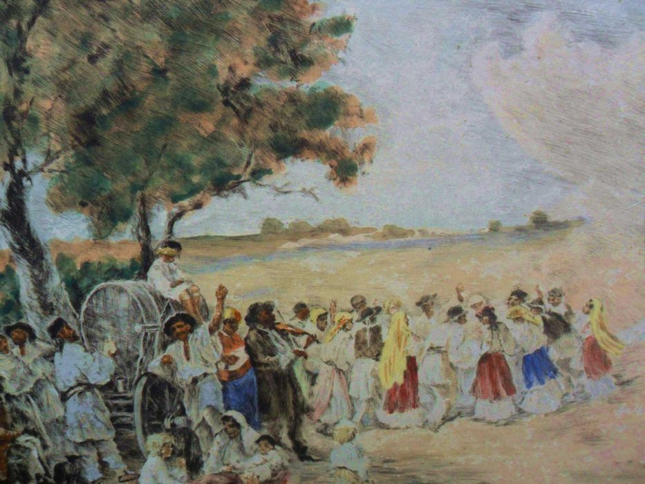 AUTENTIC "HORA" acvaforte acuarel PRIHODA István (1891-1965) dupa Aman