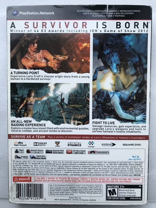 PS3 Диск Tom Raider 2013 колекционка