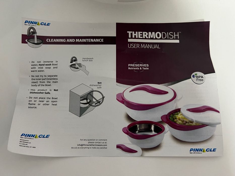 Set 3 boluri izolate Pinacle Thermodish