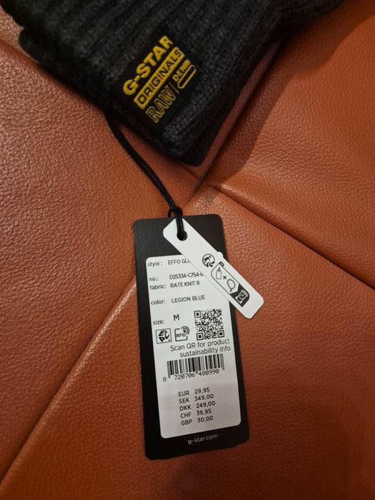 Manusi bleumarin/gri inchis pentru barbati, marca G-Star RAW, noi