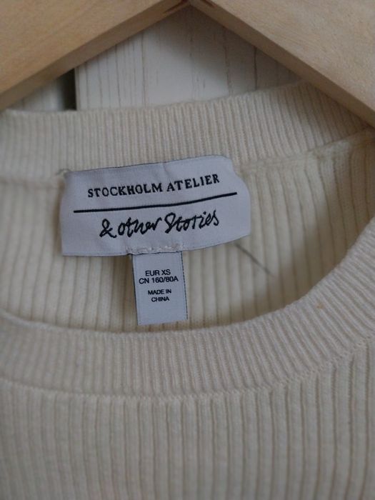 Вълнена блуза & Other Stories цвят екрю