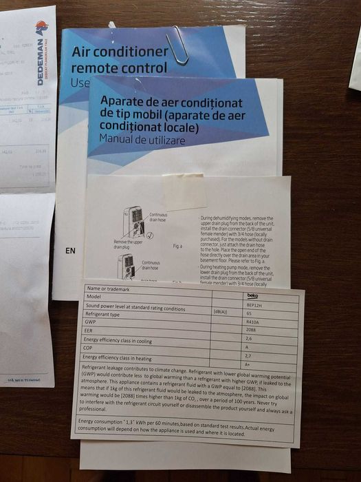 Beko, aer condiționat mobil 12000 BTU