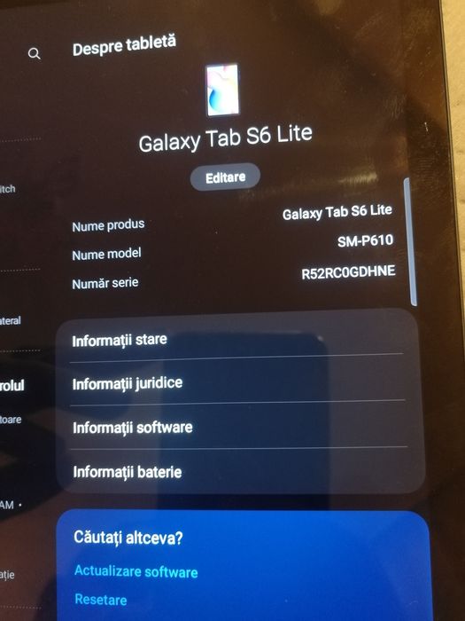 Tableta samsung S6 lite se  restarteaza