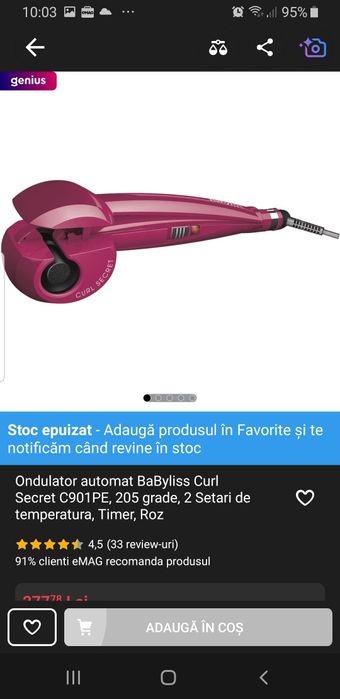 Ondulator de păr automat