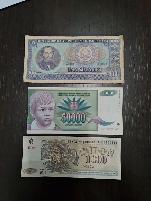 Стари банкноти от Румъния, Молдова и бивша Югославия