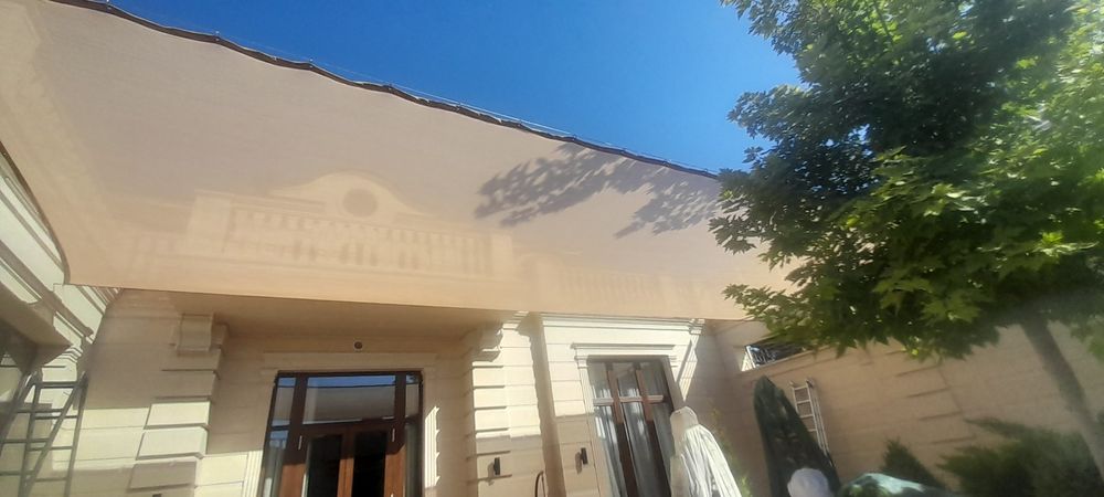 Установка солнцезащитной сетки.