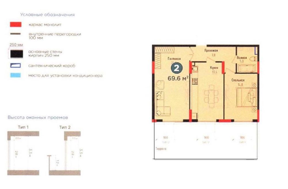Срочно Продается Квартира 3/1/5 70м2 в ЖК «Nrg Voha» ул. Никитина