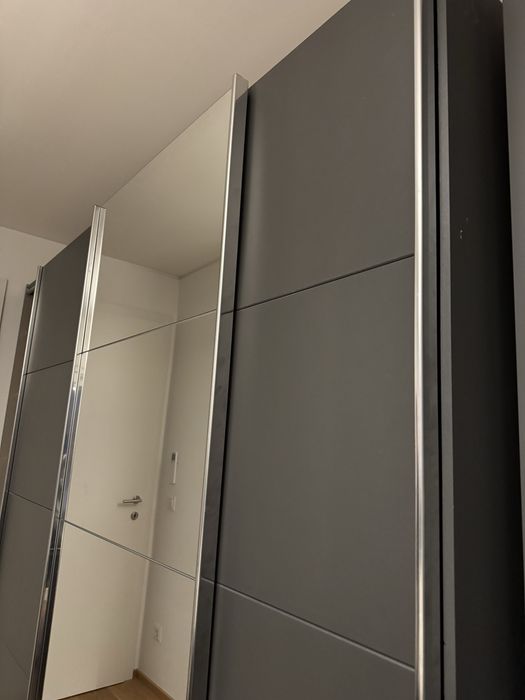 Dressing/Dulap 270/230/60 cm 3 usi culisante gri antracit/oglinda