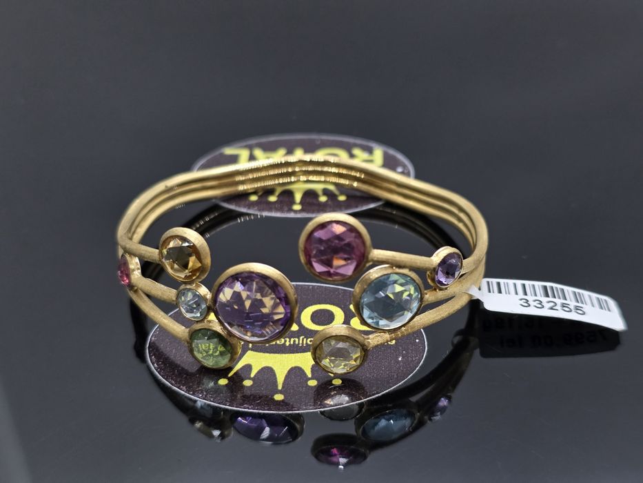 Bijuteria Royal: Brățară dama aur 18k/ 15.19 gr Quartz Topaz Turmalina