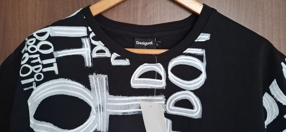 DESIGUAL НОВА Оригинална мъжка тениска-размер L