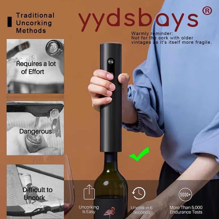 Електрическа отварачка за бутилки вино автоматичен тирбушон 4 в 1 USB