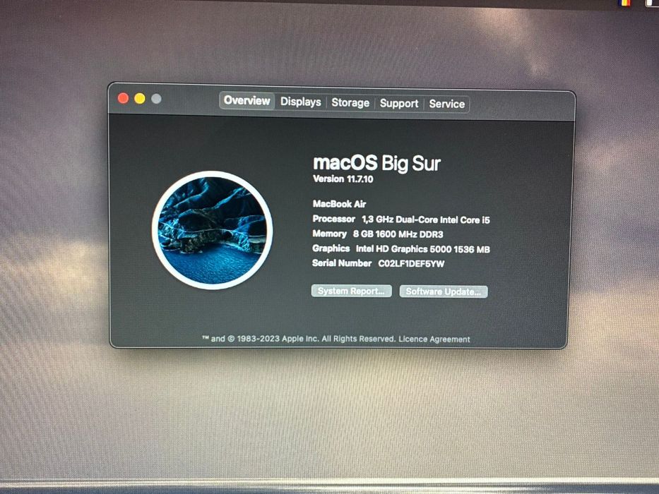 MacBook Air 11 8 gb RAM 128 ssd (1.6 cm grosime)