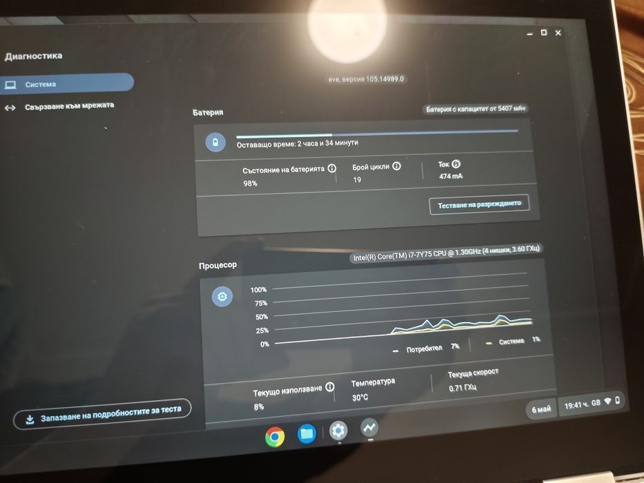 Лаптоп Google Pixelbook i7 16GB RAM 512 SSD touchscreen