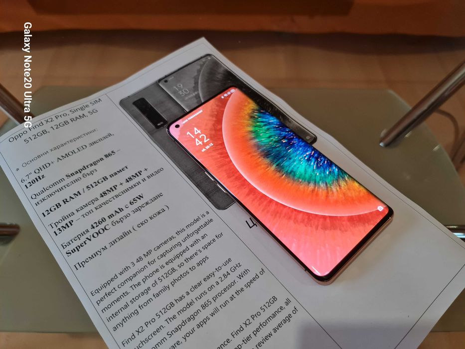 КАТО НОВ Oppo Find X2 Pro-Премиум флагман 512GB/12GB RAM/6.7"QHD 120Hz