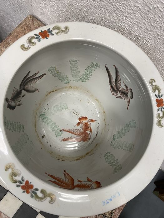 Голяма китайска кашпа от порцелан