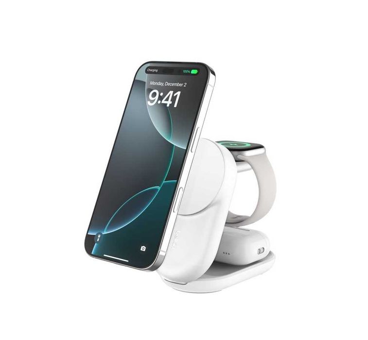 ( Беспроводное ЗУ BELKIN 25W Qi2 3-in-1 Foldable Charger White
