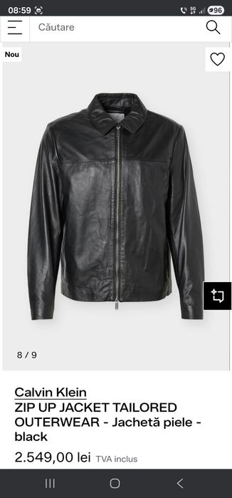 Jacheta geaca piele Calvin Klein barbati M