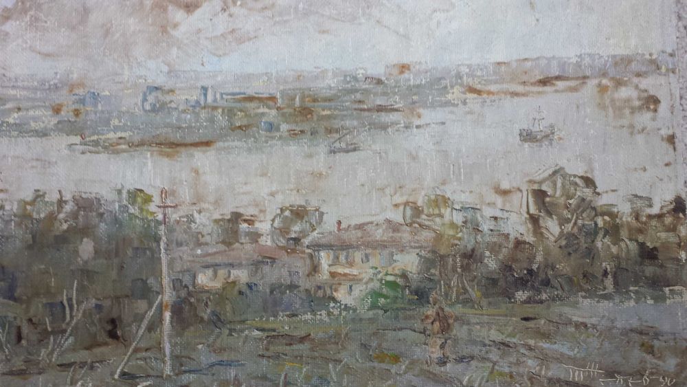 Картина Пейзаж ( маслени бoи) 1990 г / Теньo Желев