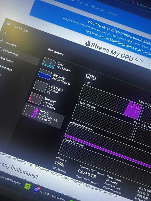 GTX 1650 4GB – Funcționează impecabil
