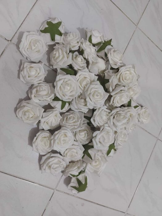 Seturi capete trandafiri spuma/textile/flori artificiale/handmade