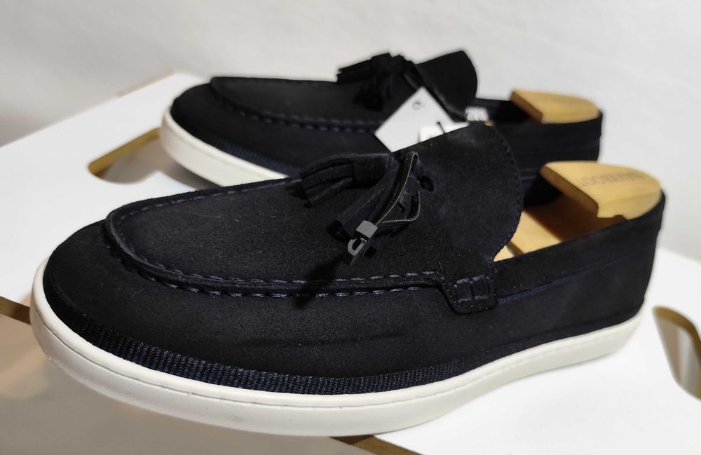 Pantofi sport casual 42 mocasini slip on ZARA NOI piele naturala moale