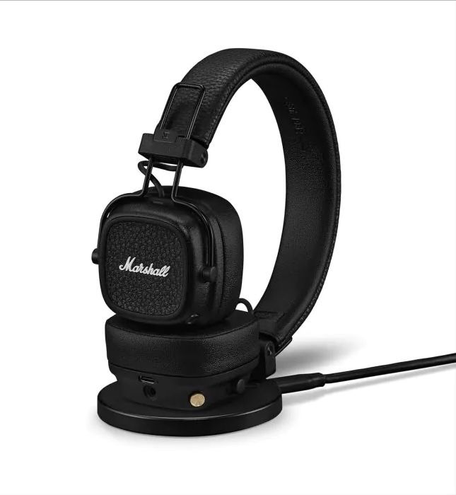 НОВИ!!! Безжични слушалки Marshall Major V, Bluetooth, 100+ часа батерия, Wireless Charging, Black