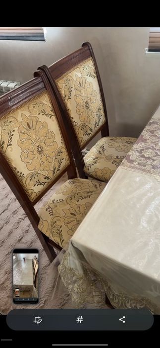 Стол,стул 9 та, деван 2 кресло и коки чозиладигон