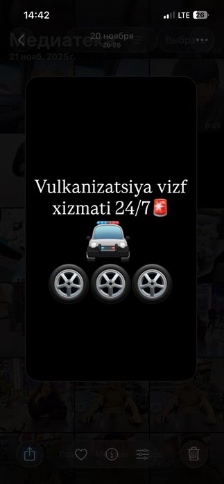 Vulkanizatsiya vizf xizmati 24/7 balon yamash