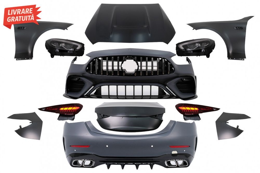 Pachet Exterior Mercedes C-Class W205 Sedan (2018-2022) Conversie la W